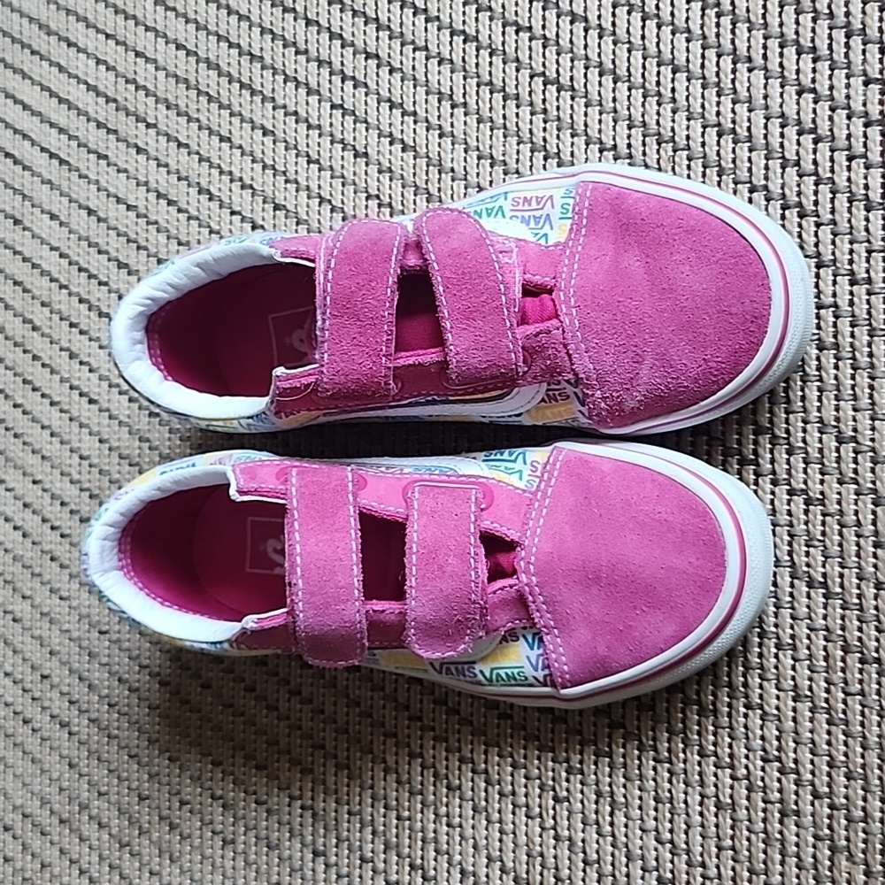 Vans velcro straps pink for girls size 2